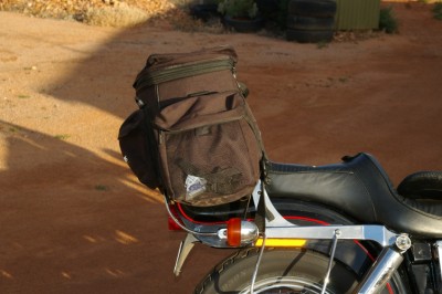 Side view of Rjays Expandable rack bag Side view of Rjays Expandable rack bag